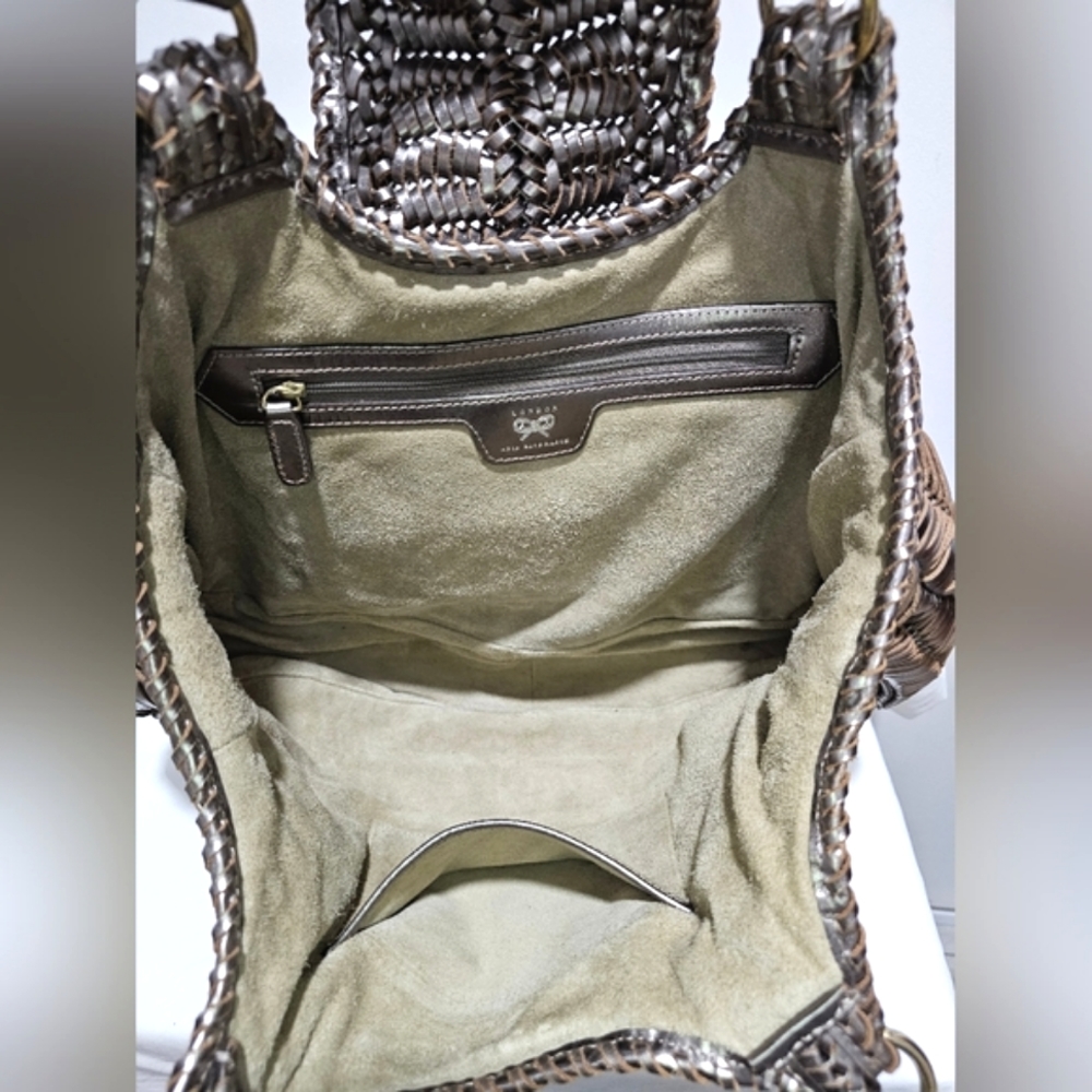 Anya Hindmarch Metallic Woven-Leather Bag - Picture 13 of 16